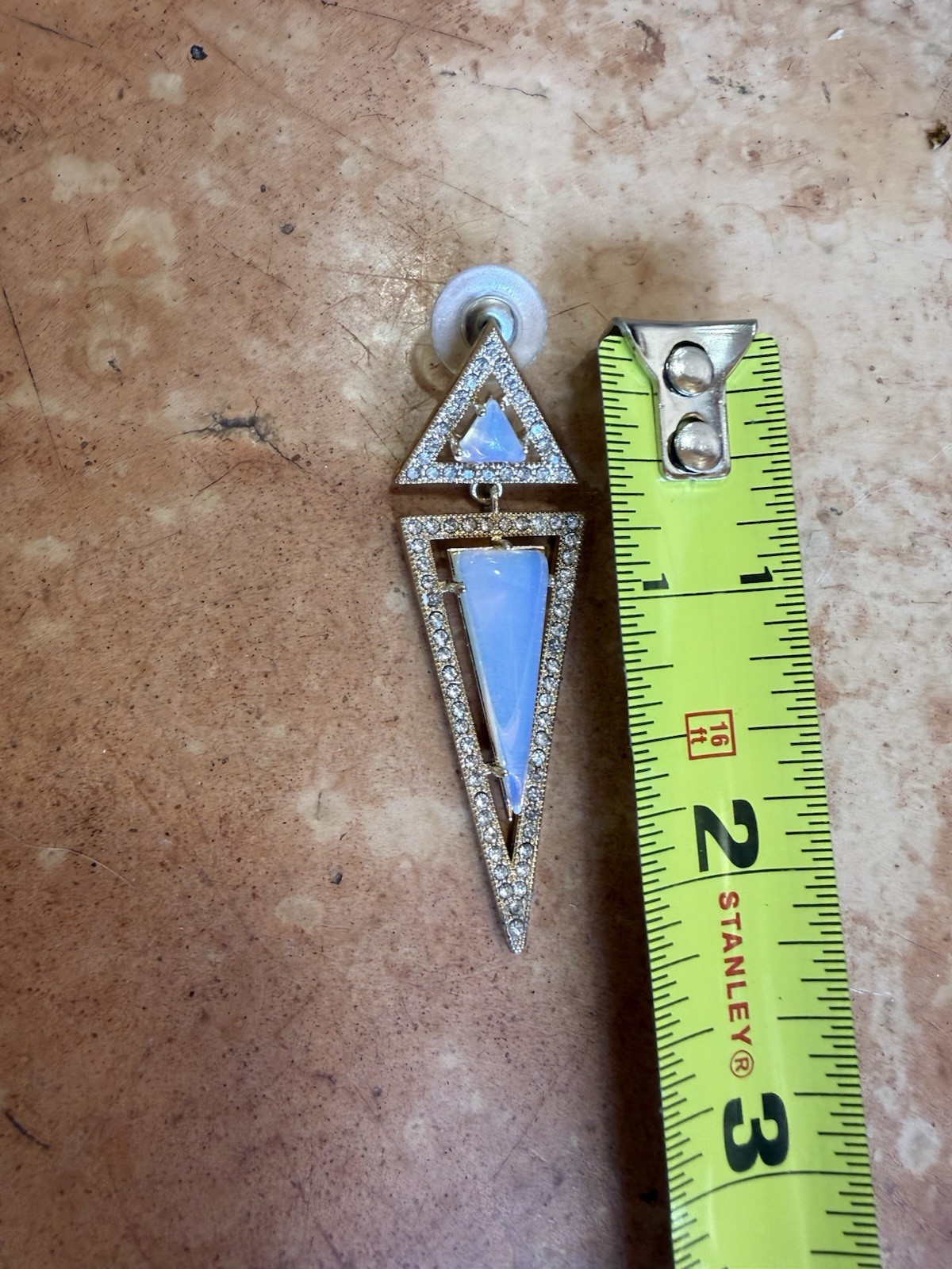 dramatic geometric statement triangular drop earr… - image 8