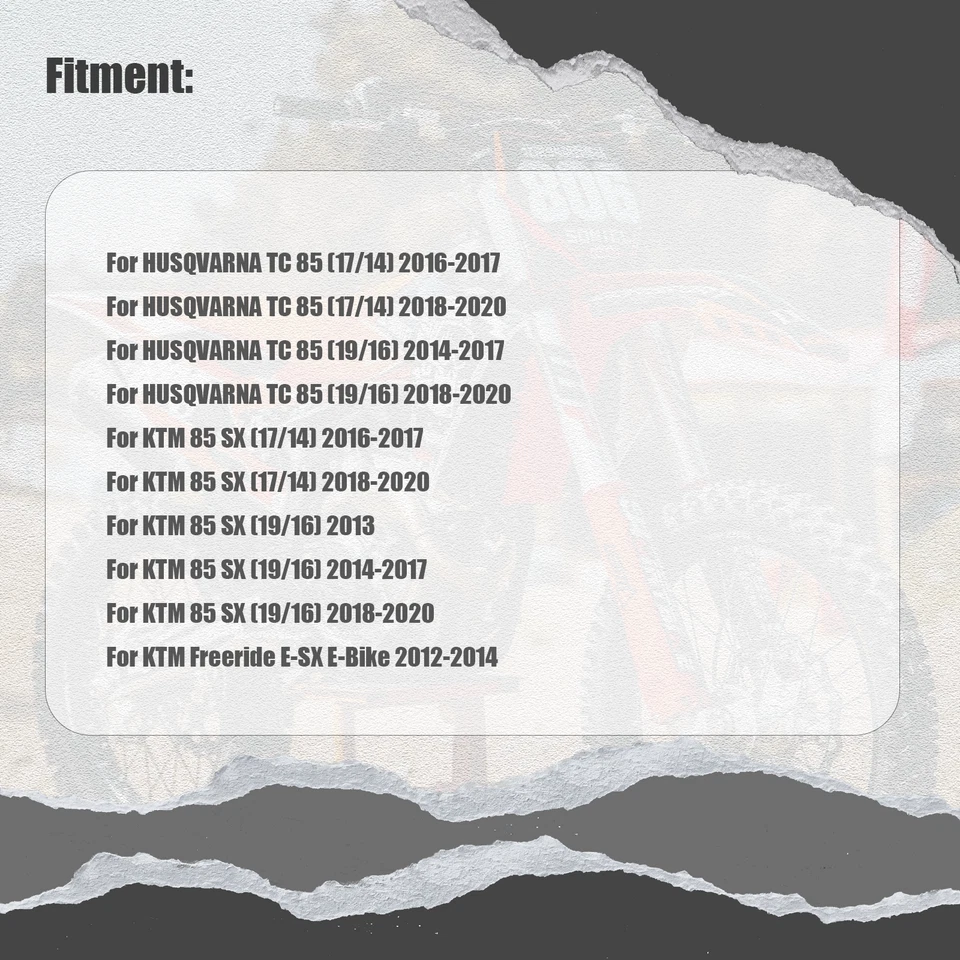 For KTM 85 SX (17/14) 2016 2017 2018 2019 2020 Front Rear Brake Disc Rotors Foto 3 de 4