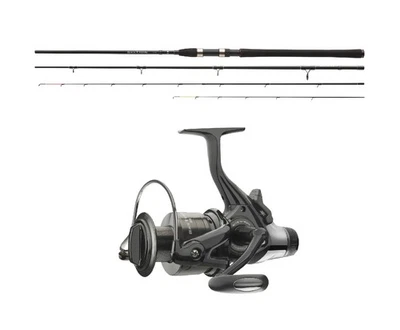 Daiwa Black Widow Feedercombo Heavy 3,60m / 120g Feederute + Freilaufrolle