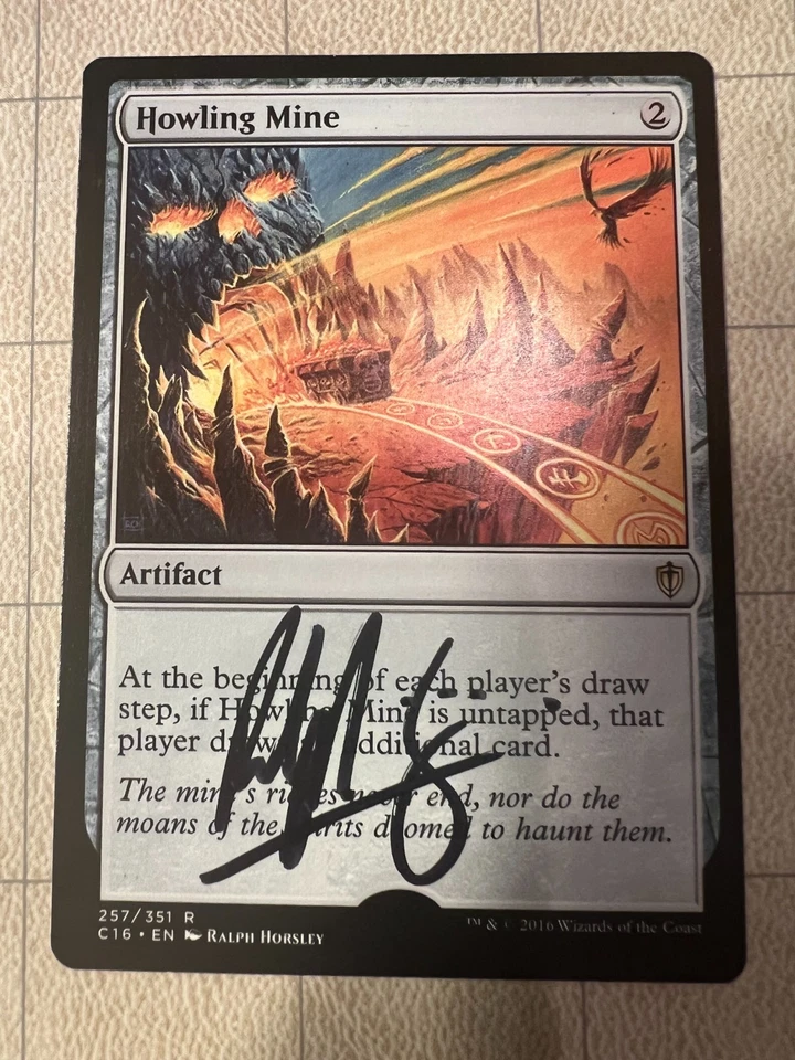 MTG Artist Proof Howling Mine Commander 2016 Ralph Horsley Ink Sketch - Image 2 of 2