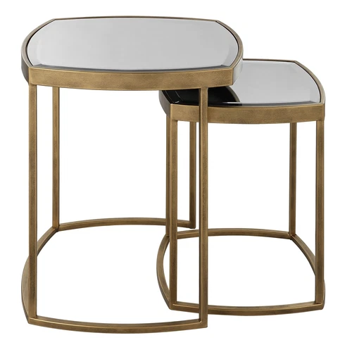 Uttermost Vista Gold Nesting Tables; Set Of 2 - Picture 2 of 6