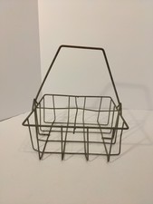 Vintage Metal Milk Bottle Carrier Holds 4 Bottles Quart Bottles