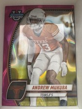 2024 Bowman University Chrome - Andrew Mukuba #12 Pink Lava Refractor (RC)