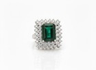 Vintage 14k gold ART DECO EMERALD 1.25 CT. DIAMOND ENGAGEMENT COCKTAIL ring — photo 9