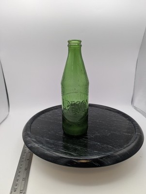 Vintage Fresca 10 oz Green Glass Bottle Embossed Ice Pebbled Texture 1960s 1970s