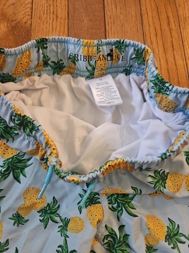 Caribbean Joe Board Shorts Swim Trunks Boys 10 Pineapple Print Mesh Lined - Picture 2 of 2