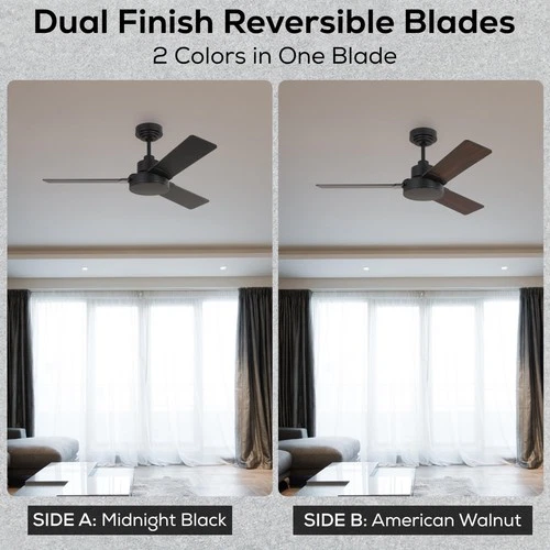 Monte Carlo Jovie 52" 3 Blade Ceiling Fan, Modern Style, Midnight Black - Picture 5 of 7