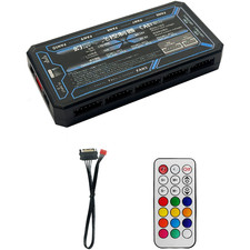 PC Cooling and Lighting Hub with 10 Fan Interfaces and 2 RGB Strip Outputs
