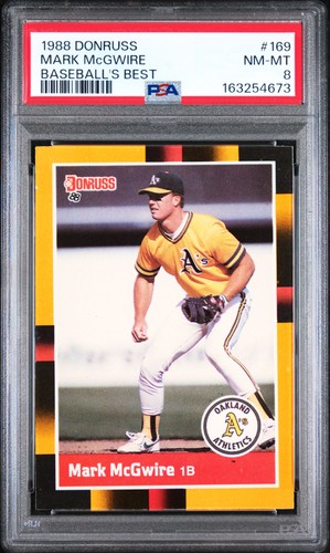 1988 DONRUSS BASEBALL'S BEST #169 MARK MCGWIRE PSA 8