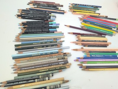 Lot of Colored Pencils Prismacolor Derwent Berol Tinconderoga Soho Charcoal , 95