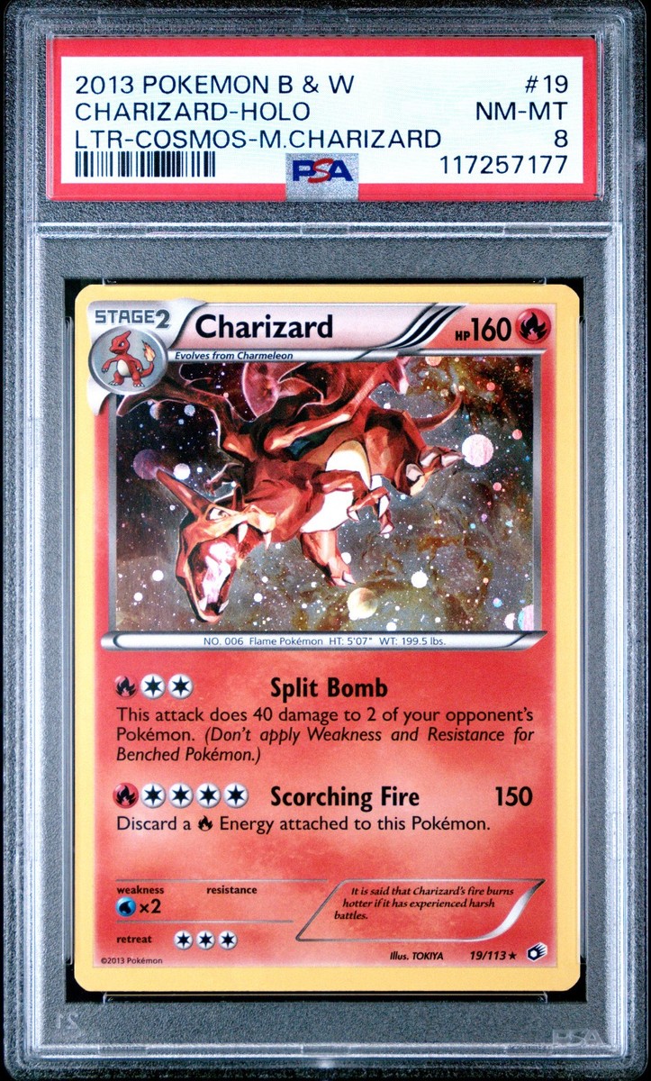 POKEMON LEGENDARY TREASURES CHARIZARD #19 COSMOS HOLO PSA 8 NM