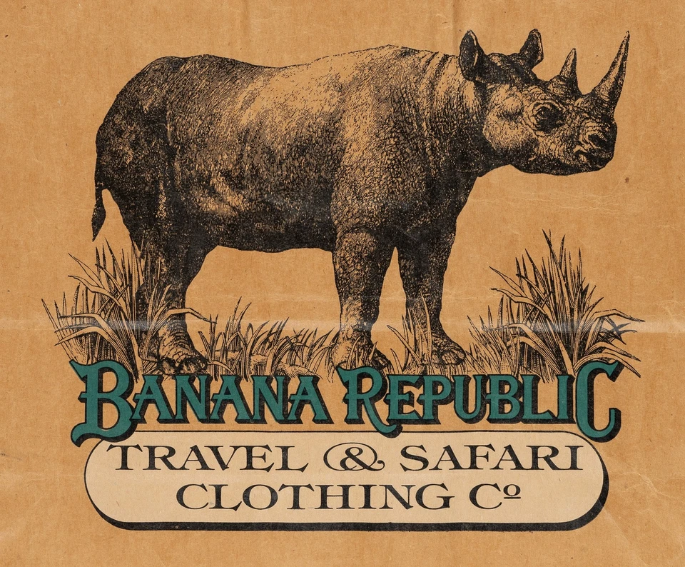 Banana Republic Tüte mit Rhinozeros, Lithographie Pop Art Unbekannt (20.Jhd) - Bild 3 von 4