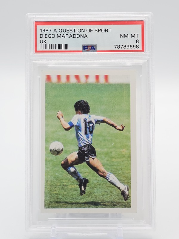 DIEGO MARADONA 1987-88 A QUESTION OF SPORT UK SOCCER PSA 8 Q1809