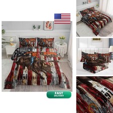 Smell Sunshine Western Cowboy Comforter Set Vintage American Bedding Set 1