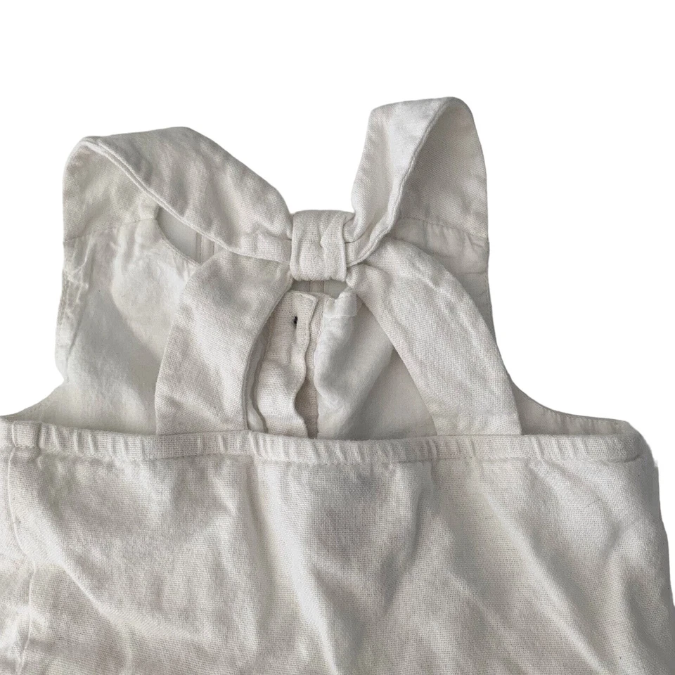 Willow Blossom White Blue Embroidered Sleeveless Button Front Dress Girls 5 - Image 4 of 4