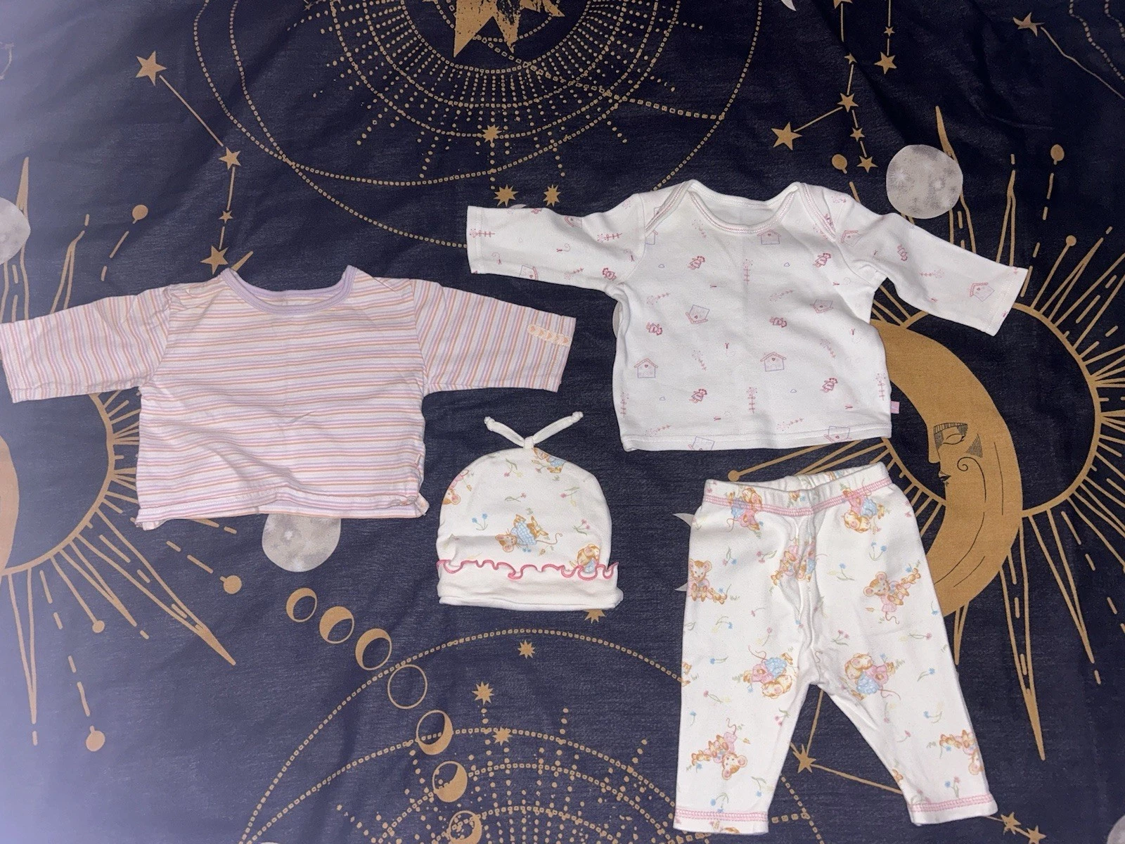 mothercare bhs baby girl clothing bundle 0-3 months tops bottoms and hat