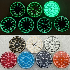 28.5mm Watch Dial Green Luminous Pilot Face For NH35 NH36 Movement Mod Parts