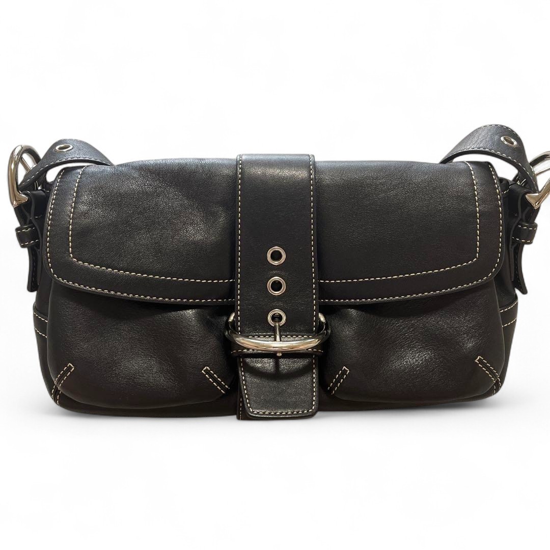 Vintage Coach Soho 3653 Hobo Shoulder Bag Black Leather Y2K