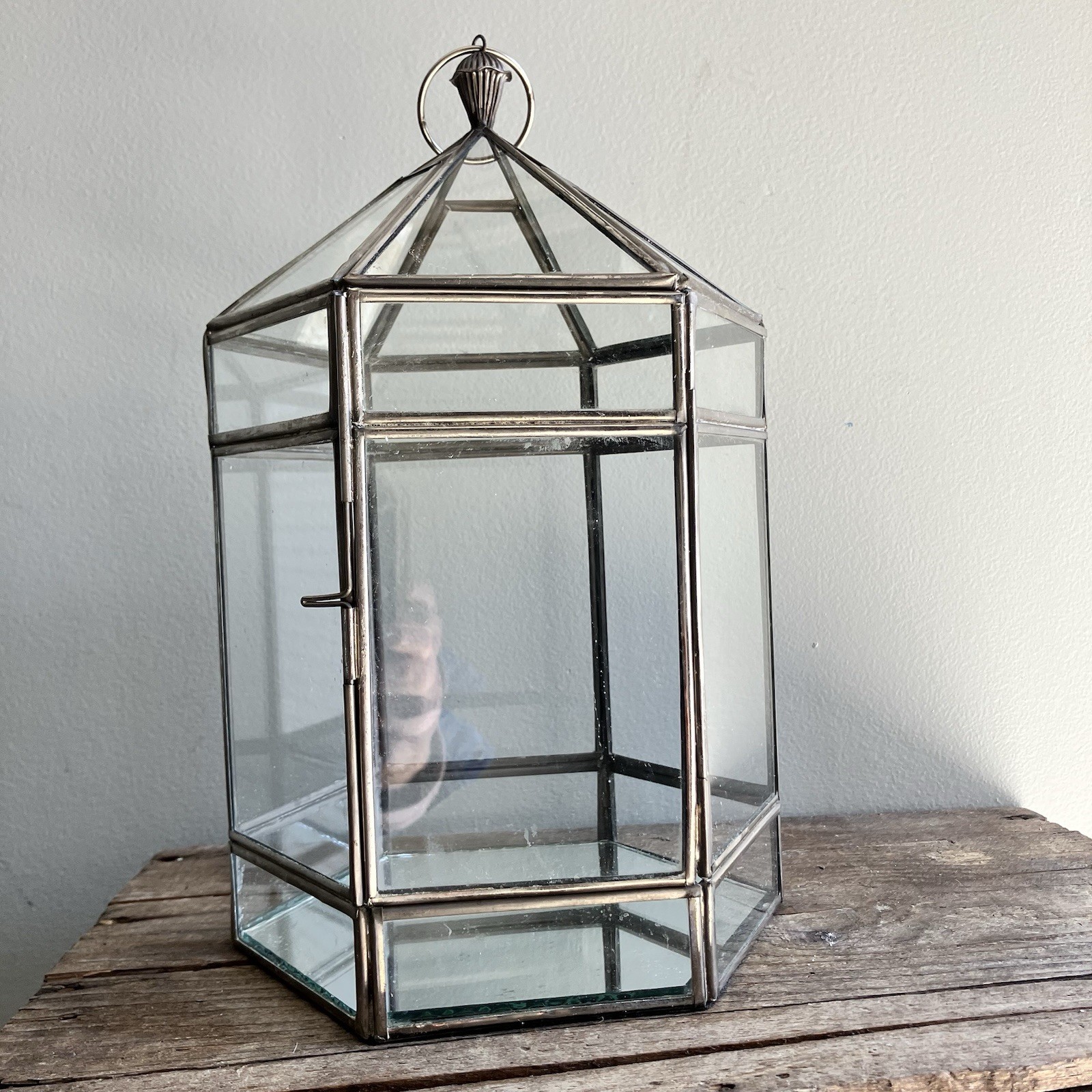 Hexagon Glass Mirrored Box