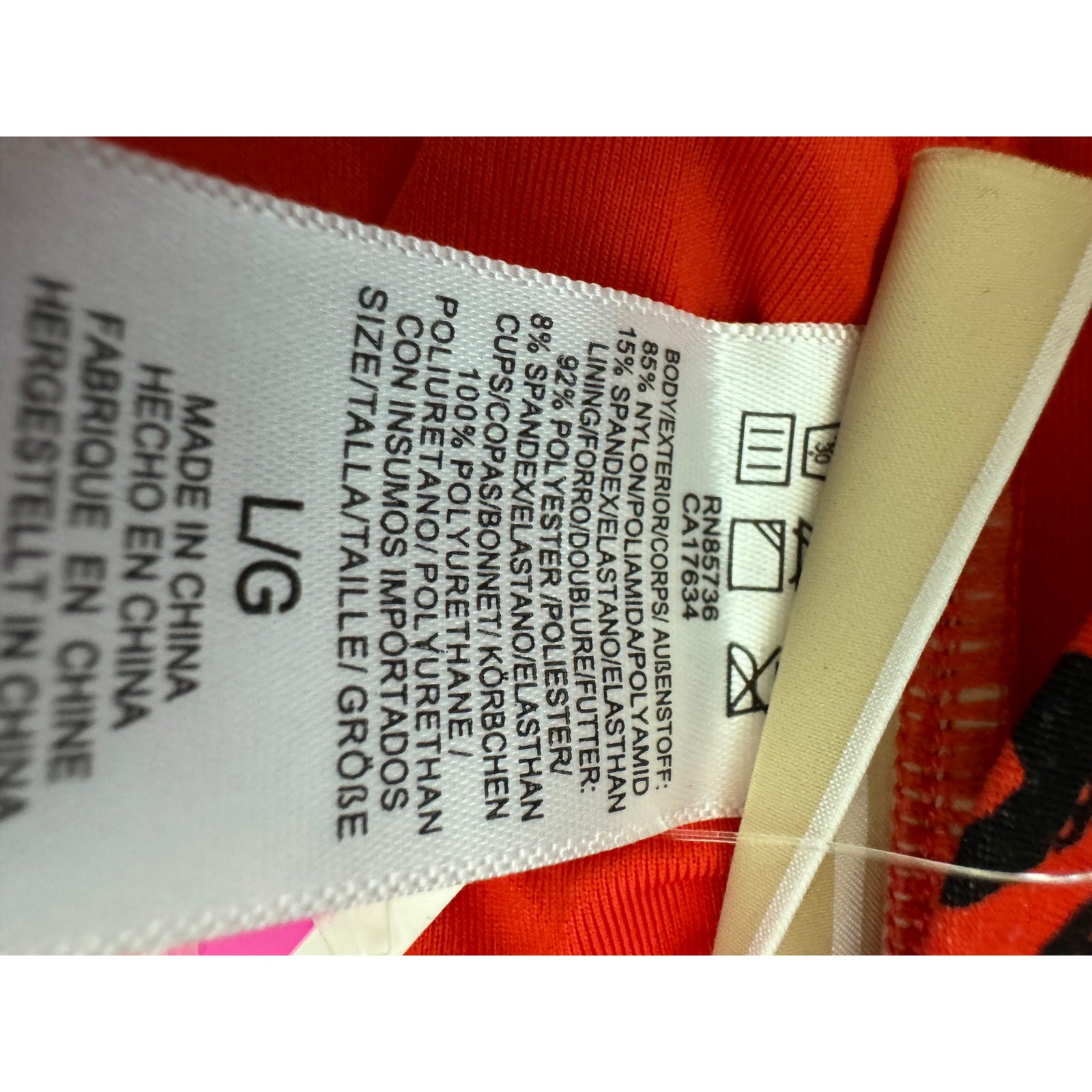 New Michael Kors Zebra Zip Back Bandeau Swim Top Size Large thumbnail 6