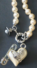 Vivienne Westwood Orietta Pearl Necklace Silver Orb Heart Safety Pin Boxed