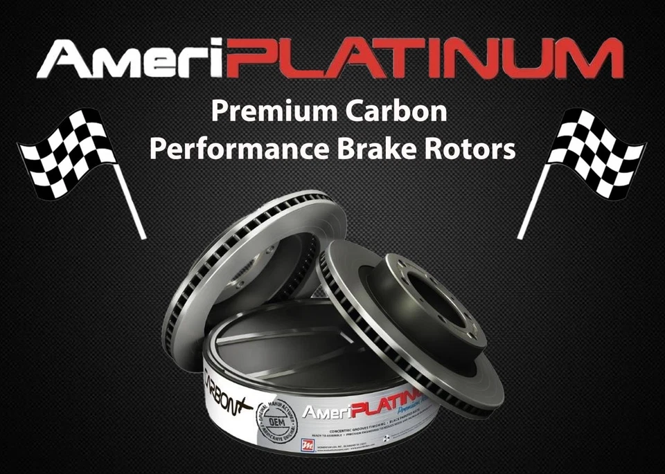 Front Carbon Performance Disc Brake Rotors Pads for Cadillac Catera 1997-2001 - Image 3 of 4