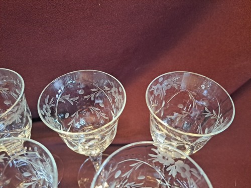 Set of 7 Rock Sharpe Small Cordial Glasses - Cut Crystal - 2 oz - 5-7/8 Tall - Picture 11 of 13
