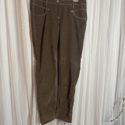 Marella Sport Brown Corduroy Pants Women s US 12T Stretch Straight  Italy Luxury