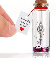 Valentines Day Love Gift For Her, Him, Mom, 0.3 Ounces, Key In A Bottle