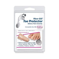 Visco-GEL Toe Protector Sleeve Pull-on Left/Right Foot, L, Tan, P82-L