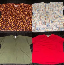 Lot of 4 Mixed Brands Women’s Medical Scrub Tops Sz 2XL