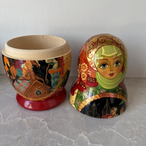 Russian Vintage Handpainted Matreshka Single Doll (Signed) 9” Prince Horse - Picture 9 of 11
