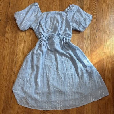 Bates Sisters Boutique Blue Cottagecore Dress Size Medium NWT 