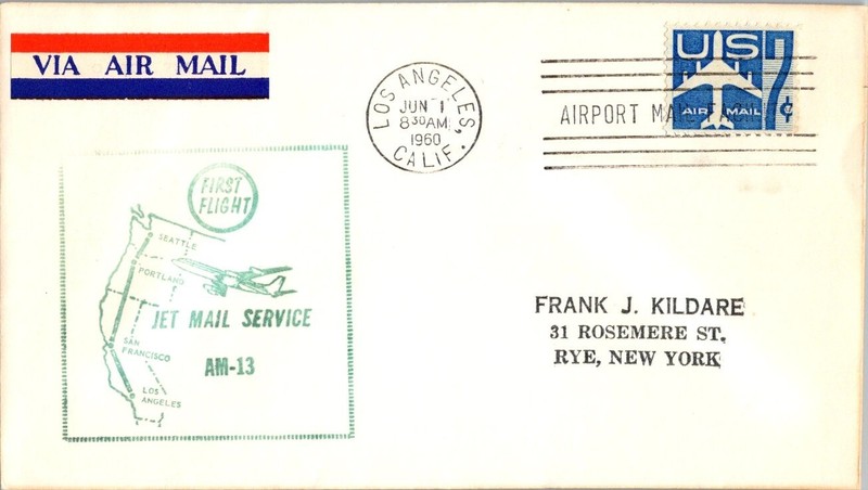 Western Airlines First Flight Los Angeles Airport - Seattle Wash - Boeing 707