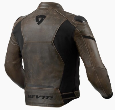 GIACCA MOTO REV'IT REVIT PARALLAX PELLE LEATHER BROWN MARRONE