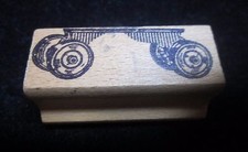 Craft Stamp Rubber Truck Base with Wheels Flatbed By BIZZARD 2" X .75" Print 