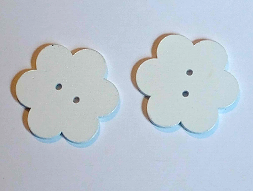 2 Snow White Disney Sewing Buttons Crafting 2 Hole Wood 1 1/8" - Picture 2 of 2