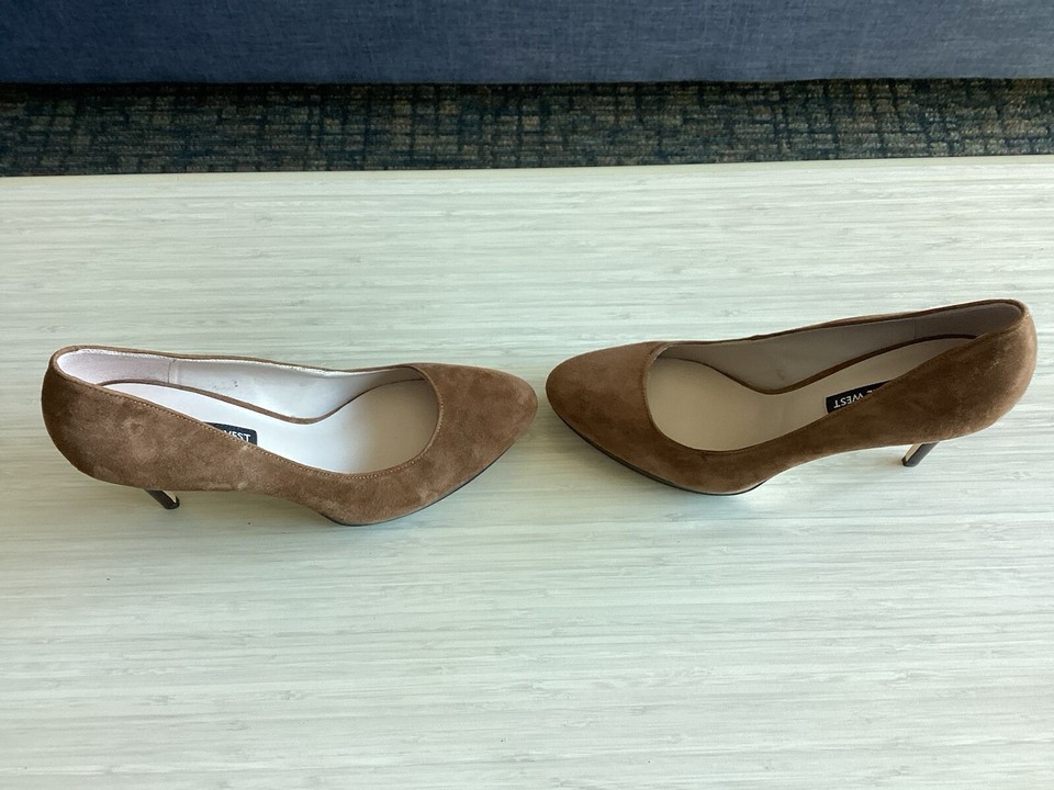 Nine West Women's Toffee Vinyl Slingback Pumps Brown Size 8.5 M