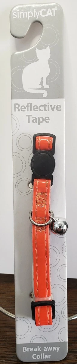 SIMPLY CAT BREAKAWAY ORANGE REFLECTIVE CAT COLLAR WITH BELL SIZE 7