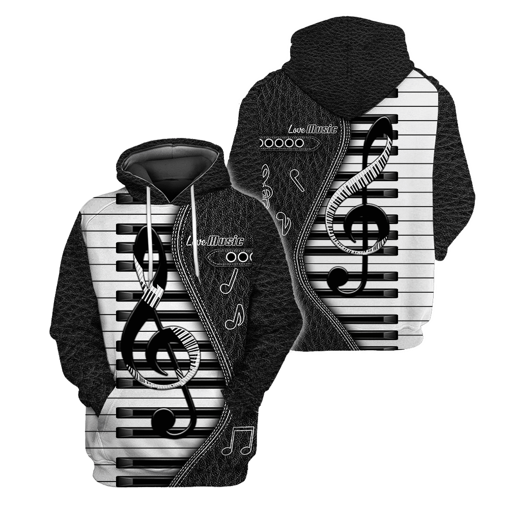 Piano Musical Instrument 3D All Over Printed Hoodie For Men And Women