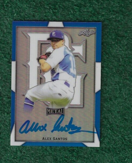 ALEX SANTOS - 29/30 - 2019 LEAF METAL PG ALL-AMERICAN BLUE AUTOGRAPH CARD BA-AS1
