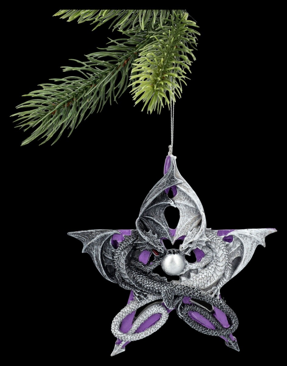 Christmas Tree Ornament - Dragon Pentagram - Anne Stokes Decoration Bauble