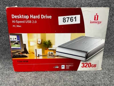 Iomega 320 GB 7200 RPM Desktop Hard Drive Hi-Speed USB 2.0 Pc/Mac