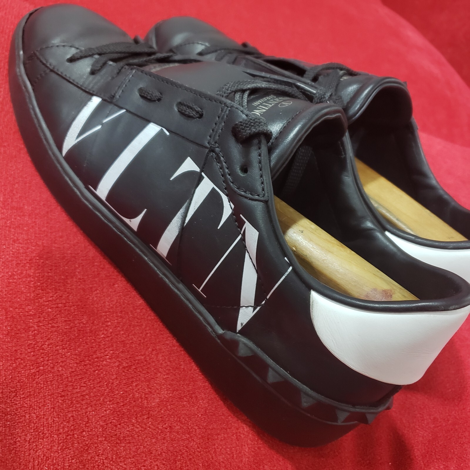 Valentino Garavani Black Tenis VLTN Open Sneaker Mens Shoes Size