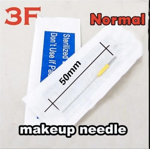 100pcs 3F disposable permanent makeup tattoo machine needle for eyebrow and lip image 5