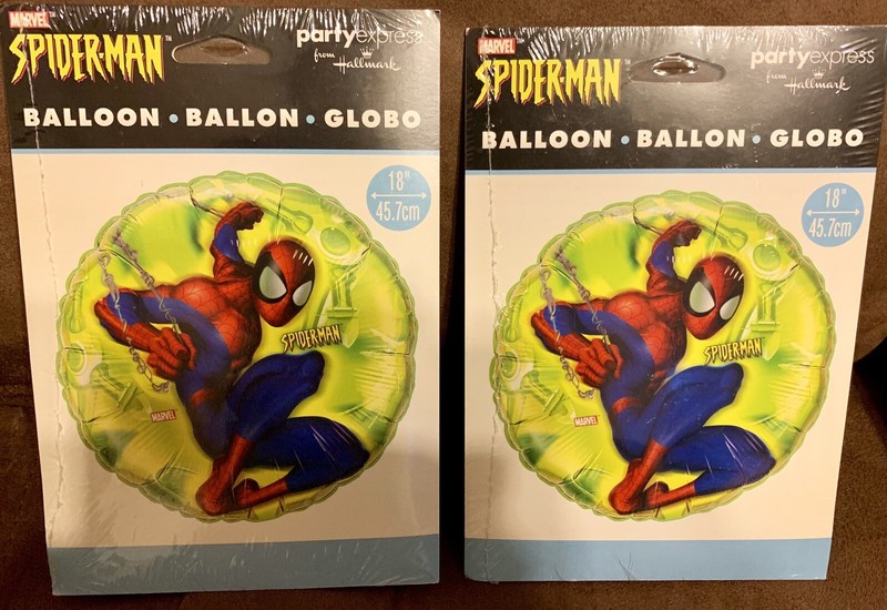NWT 18” Marvel SPIDER-MAN Party Express Hallmark Foil Mylar Balloons - Set Of 2