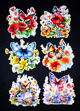Beautiful DIE CUT CARD TOPPERS Flowers & Butterflies  Spring Cardmaking