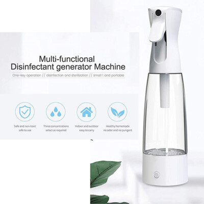 Portable Detergent Maker Spray Generator 500ml/17oz Sodium Hypochlorite Machine