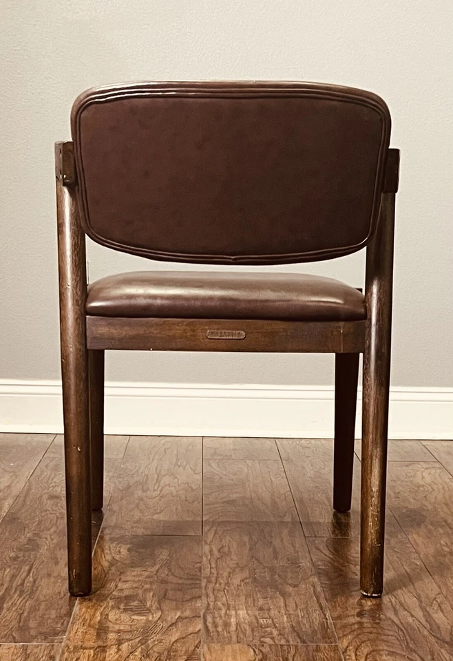 Faux Leather & Dark Wood Accent Modern Side Chair - Hearth & Hand with Magnolia - Image 3 of 4