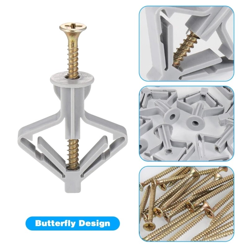 100piece/set Hollow Wall Fixings Durable Plasterboard Rawl Plugs and